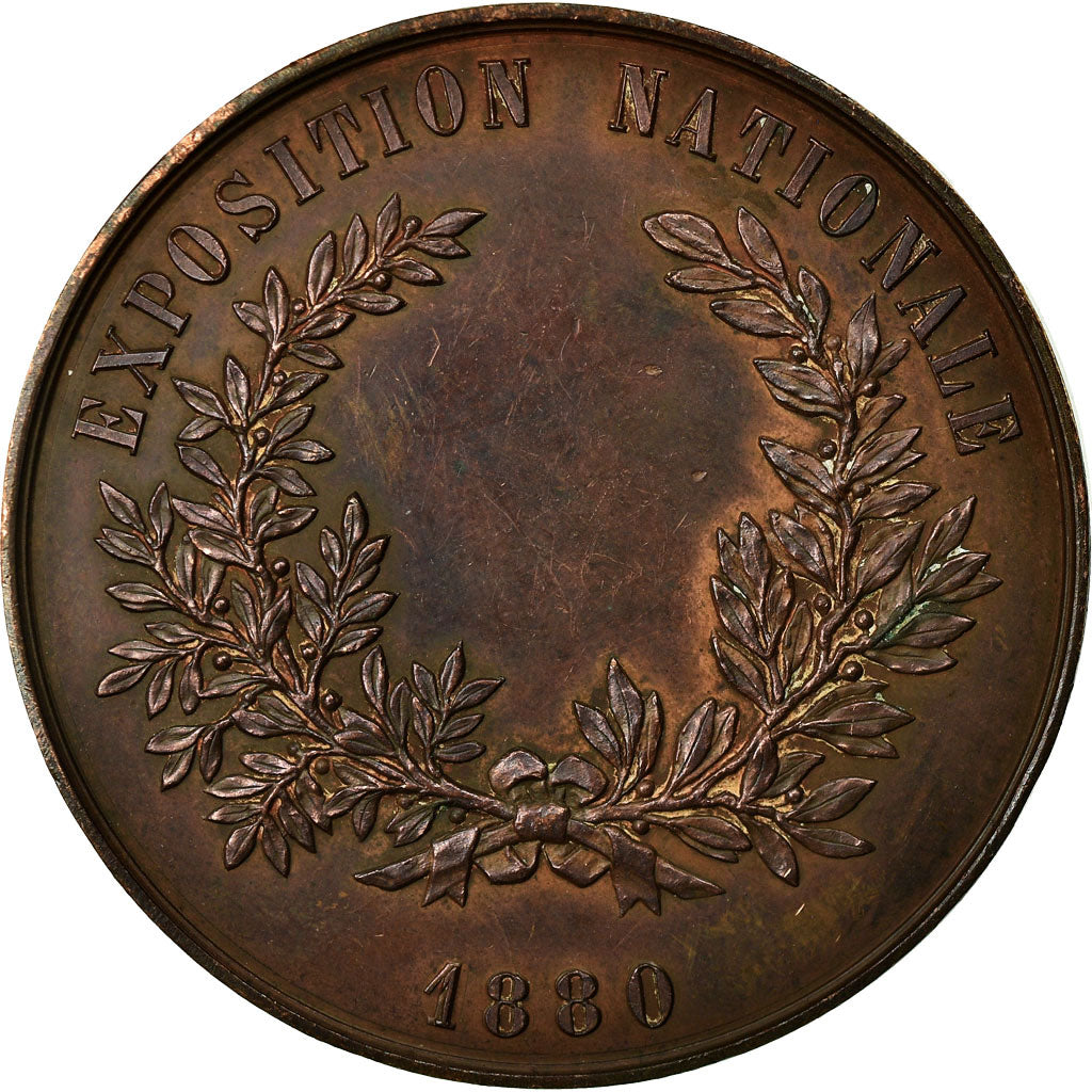 Belgium, Medal, Léopold II, Exposition Nationale, 1880, Wiener, AU(50-53)