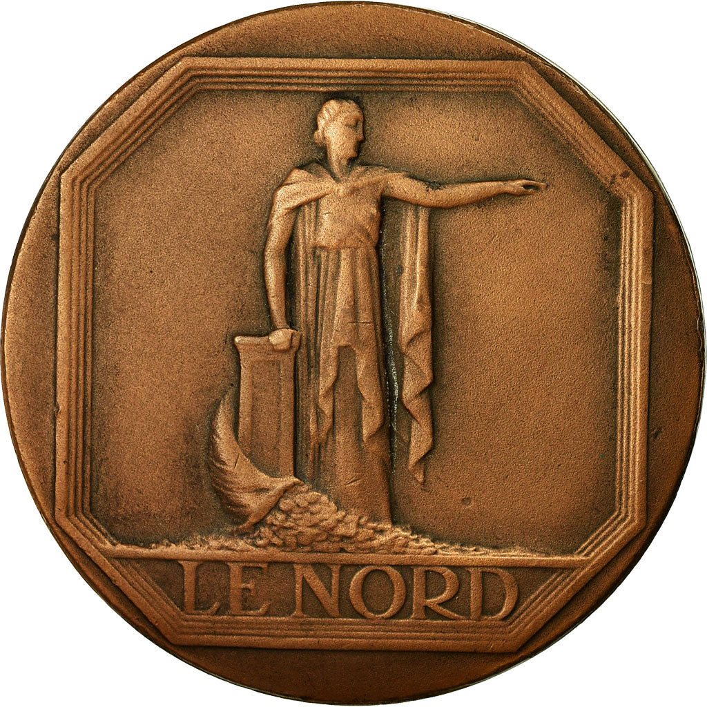 France, Medal, Compagnies d'Assurances, Le Nord, 1945, AU(55-58), Bronze