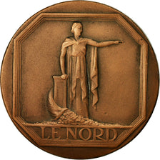 France, Medal, Compagnies d'Assurances, Le Nord, 1945, AU(55-58), Bronze