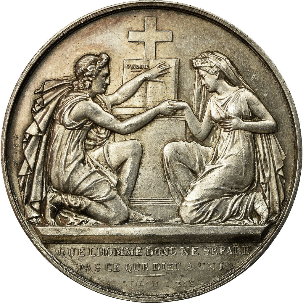 Frankrijk, Medaille, Noces, Mariage, Religion, PR, Zilver