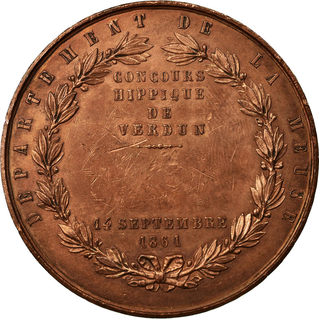 France, Médaille, Napoléon III, Concours Hippique de Verdun, Meuse, 1861, De