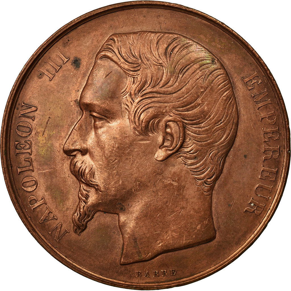 França, Medal, Napoléon III, Agriculture, Brenet, AU(50-53), Cobre