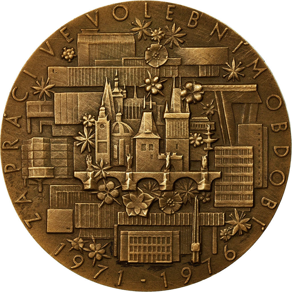 Czechoslovakia, Medal, Narodni Vybor Hlavniho Mesta, Prahy, 1976, Kolarsky
