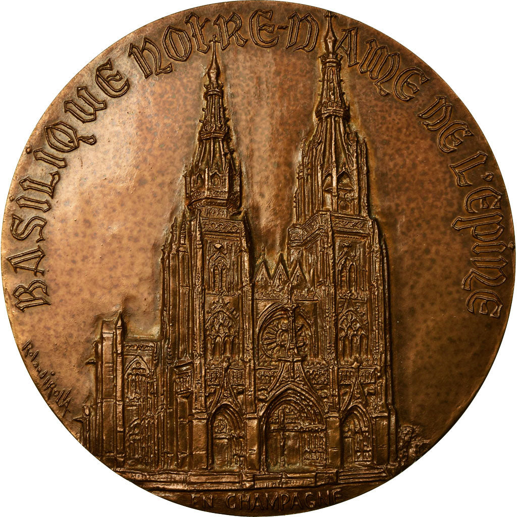 France, Médaille, Basilique Notre-Dame de l'Epine, Champagne, 1982, Irolla