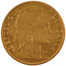 FRANCE, Marianne, 10 Francs, 1901, Paris, KM #846, AU(50-53), Gold, Gadoury...