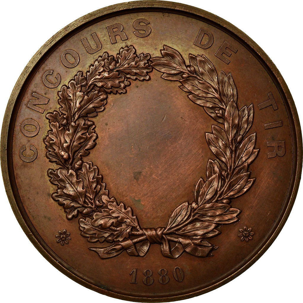 France, Medal, Concours de Tir, Ville de Toul, 1880, AU(55-58), Bronze