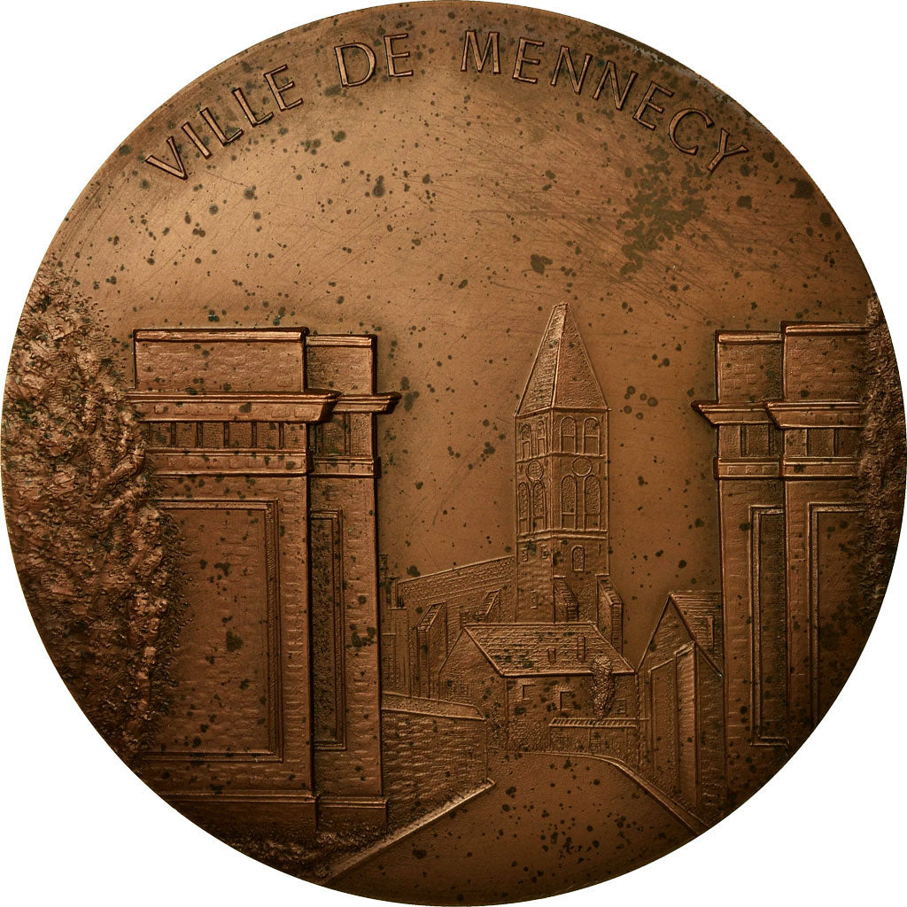 France, Medal, Ville de Mennecy, Essonne, 1977, EF(40-45), Bronze