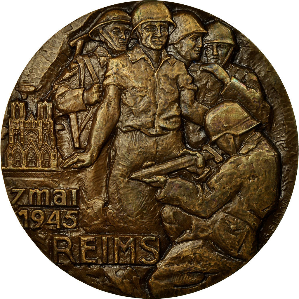 France, Medal, Seconde Guerre Mondiale,Armées Alliés, Reims, Simon, MS(63)