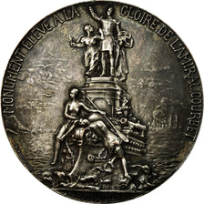 Francja, Medal, Monument Amiral Courbet, Abbeville, 1890, Dubois.H, AU(50-53)