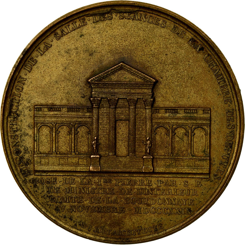 França, Medal, Charles X, Chambres des Députés, 1829, Gayrard, AU(55-58)