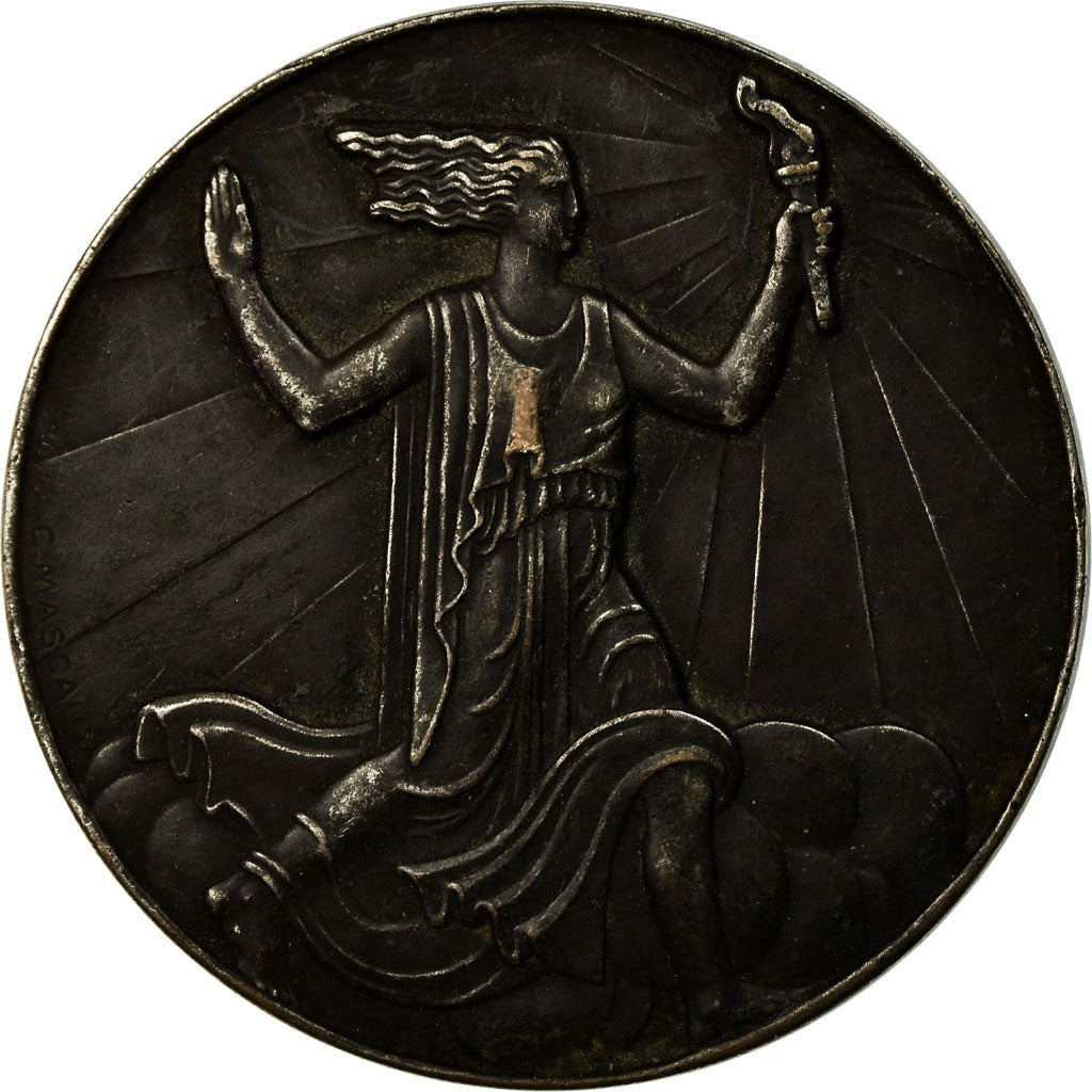 France, Médaille, Art Déco, Flamme Olympique, Carnac-Plage, mascaux, TTB+