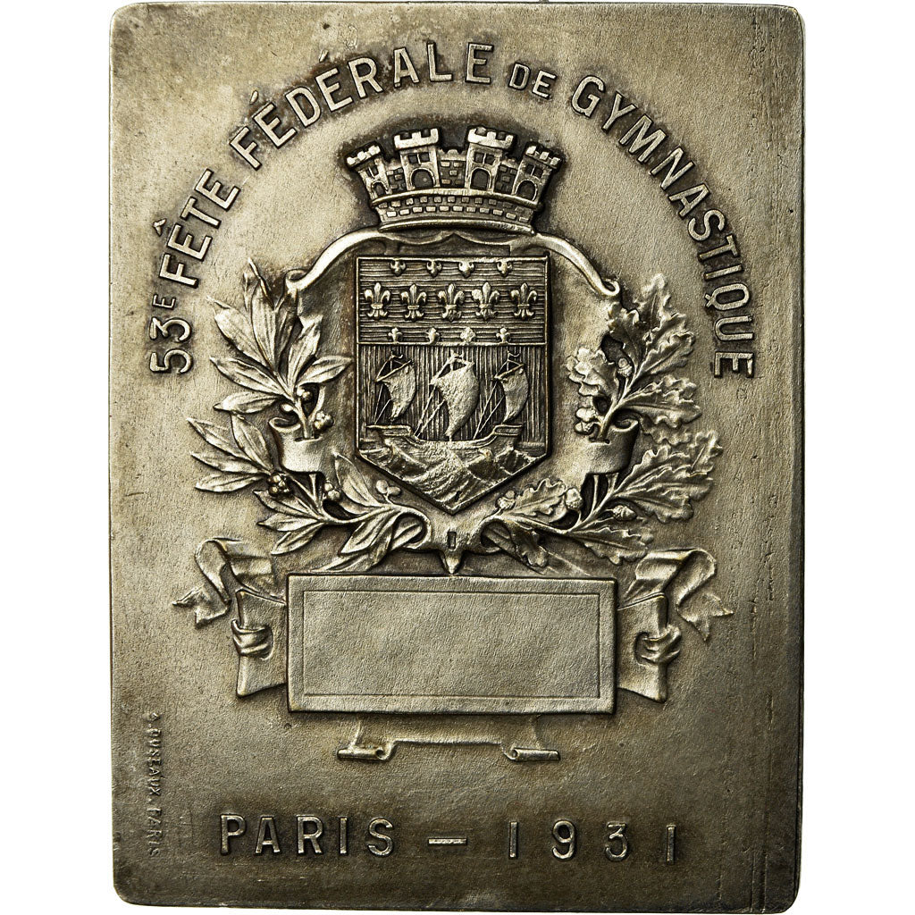 France, Medal, 53ème Fête Fédérale de Gymnastique, Paris, 1931, Rasumny