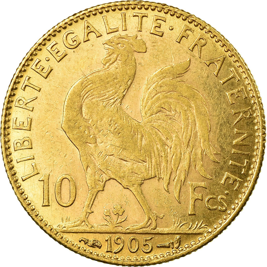 Munten, Frankrijk, Marianne, 10 Francs, 1905, Paris, PR, Goud, KM:846