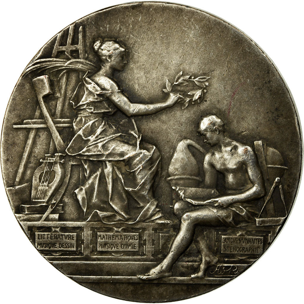 France, Médaille, Cours Municipaux, Ville de Beauvais, Rives, TTB, Silvered