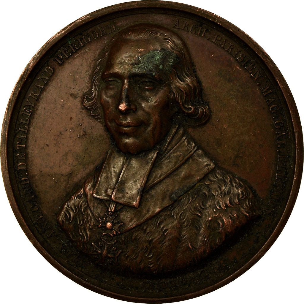 France, Medal, Talleyrand-Périgord, Archevêque de Paris, 1821, Chardigny