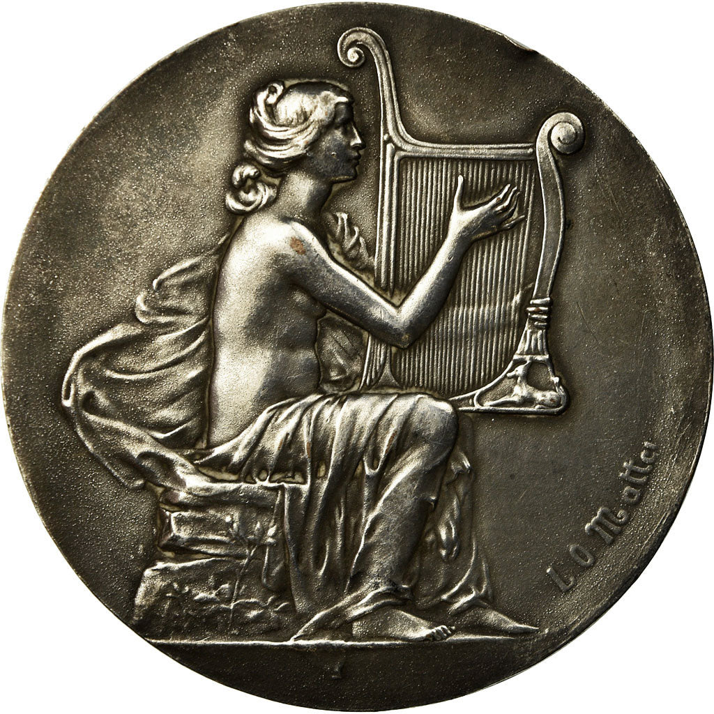 France, Médaille, Art Nouveau, Musique, Mattei, SUP, Silvered bronze