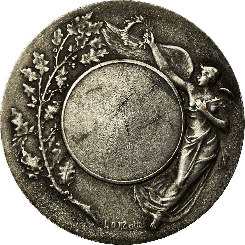 France, Médaille, Art Nouveau, Musique, Mattei, SUP, Silvered bronze