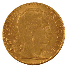FRANCE, Marianne, 10 Francs, 1911, Paris, KM #846, AU(55-58), Gold, Gadoury...