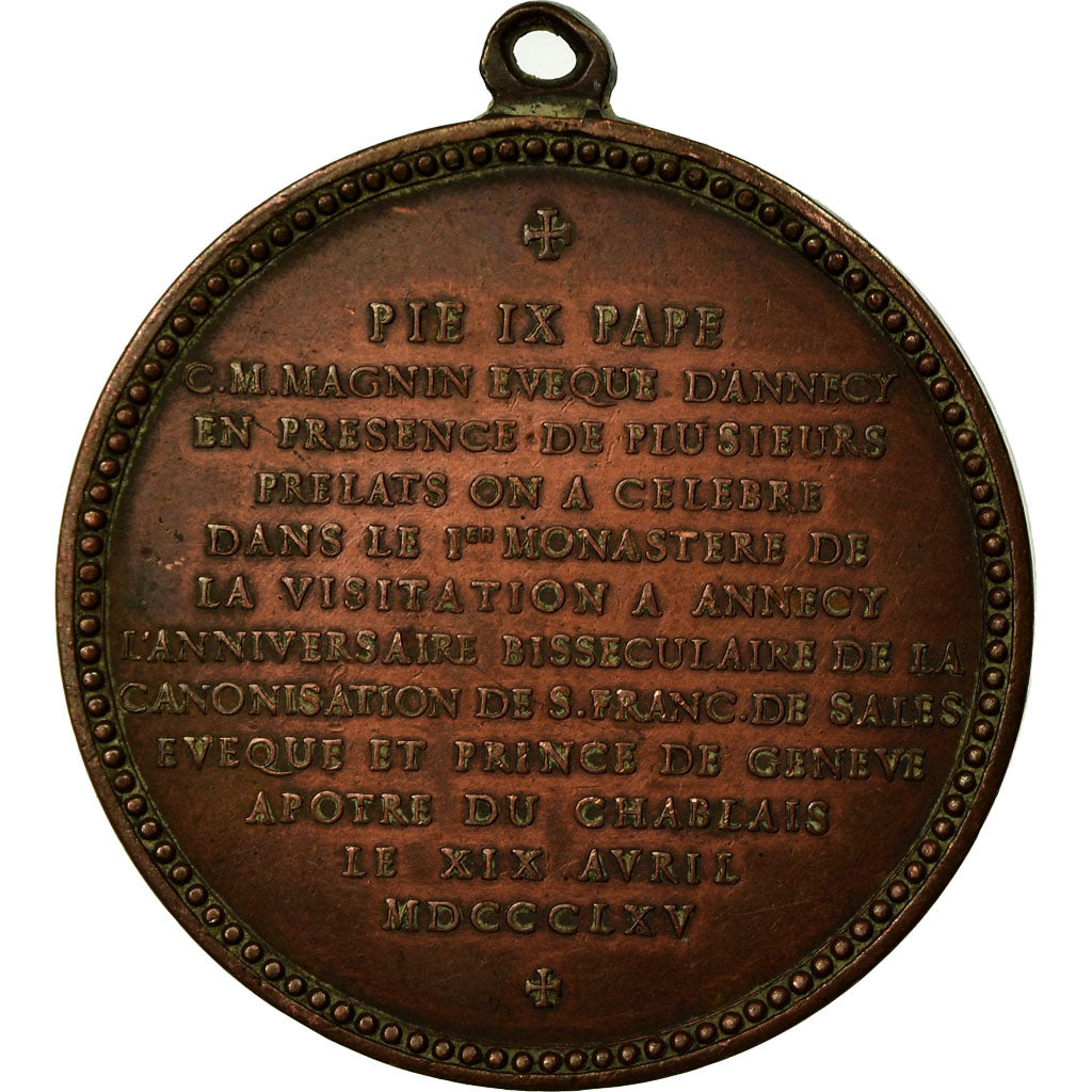 Vatican, Medal, Pie IX à Annecy, 1865, Penin, AU(55-58), Copper