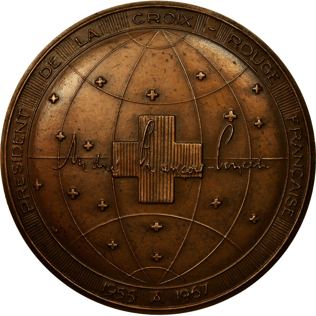 France, Medal, André François Poncet, Croix Rouge Française, 1967, Coeffin