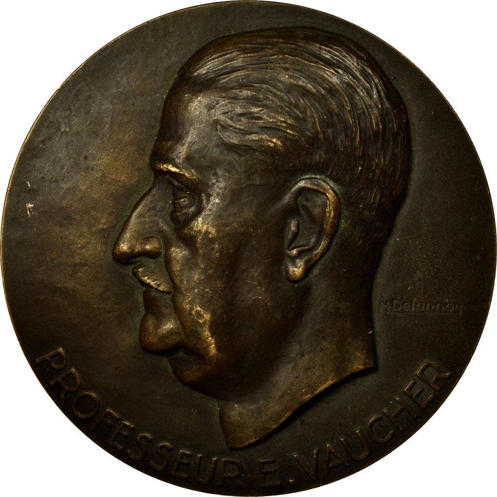 France, Medal, Médecine, Professeur E. Vaucher, Strasbourg, 1956, Delannoy
