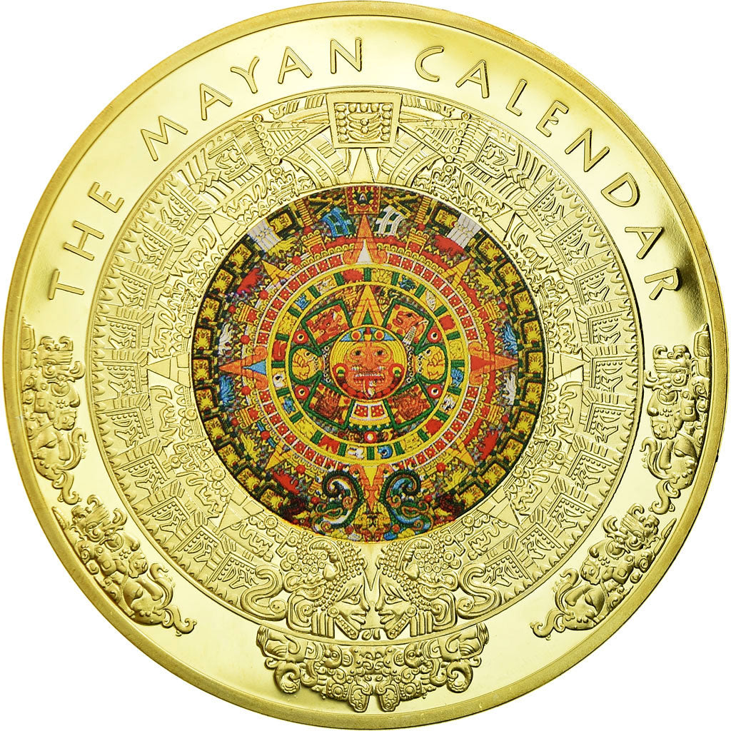 France, Medal, Calendrier Mayas, 2012, MS(65-70), Copper Gilt