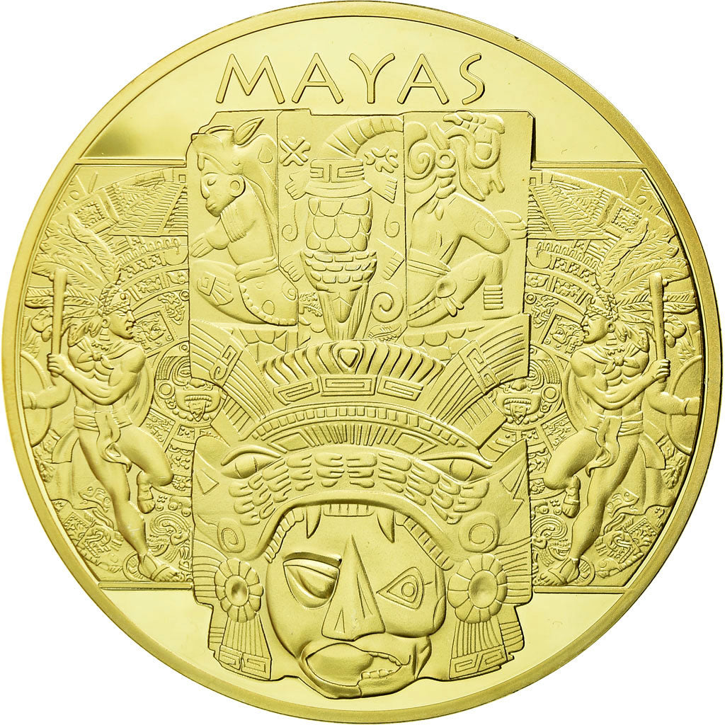 France, Medal, Calendrier Mayas, 2012, MS(65-70), Copper Gilt