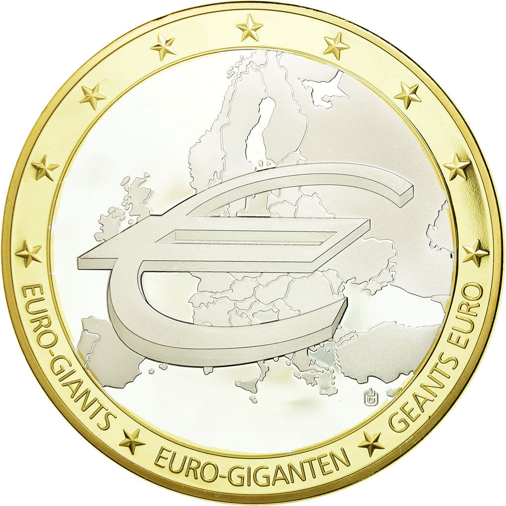 France, Medal, 10 ans de l'Euro, 2009, MS(65-70), Copper Gilt