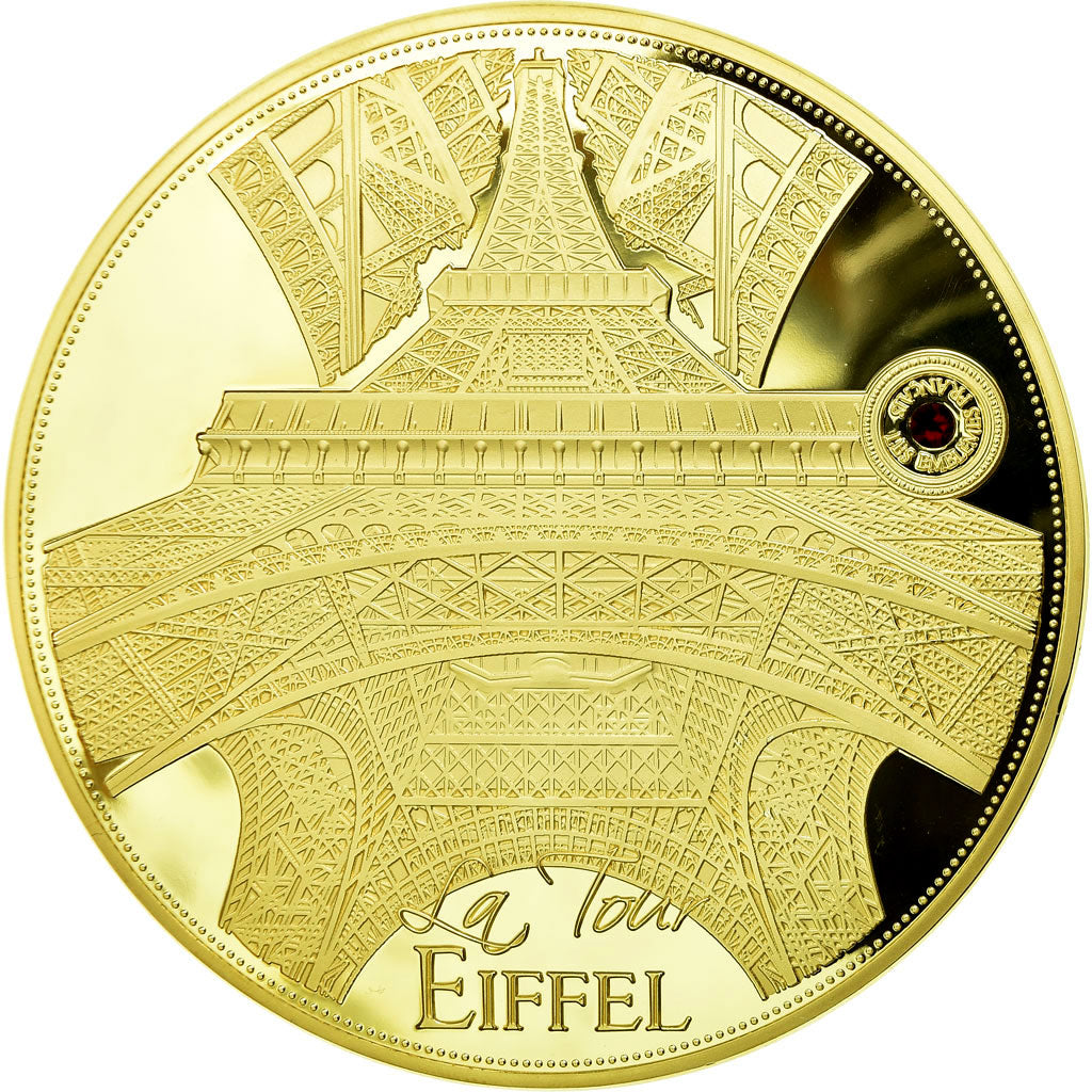 France, Medal, Les Monuments Français, La Tour Eiffel, 2017, MS(65-70), Copper