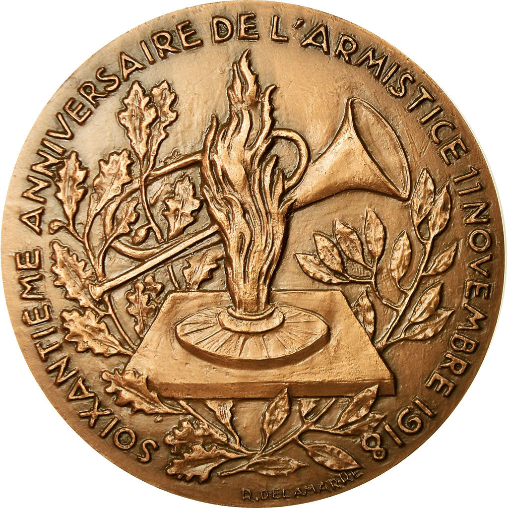 France, Medal, 60ème Anniversaire de l'Armistice, 1978, Delamarre, MS(65-70)