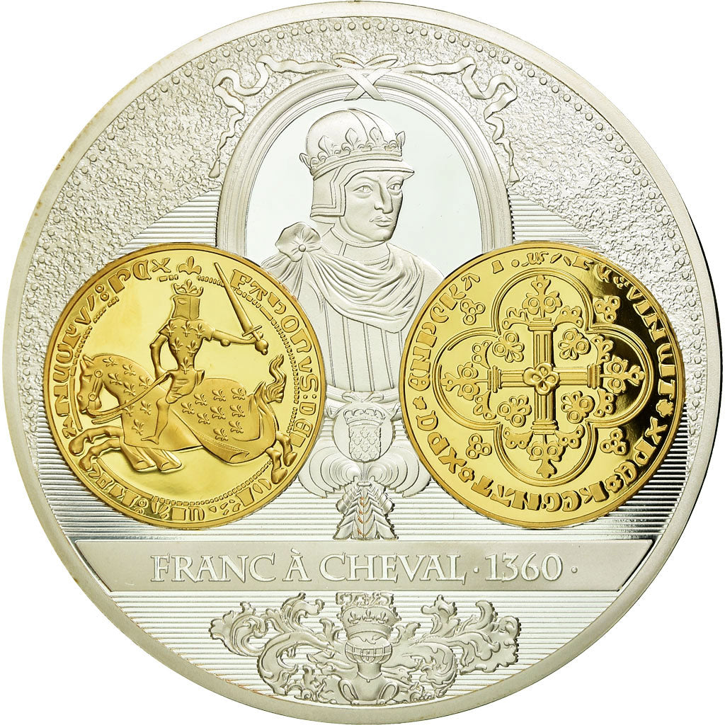 France, Medal, Reproduction du Franc à Cheval, Jean II le Bon, MS(65-70)