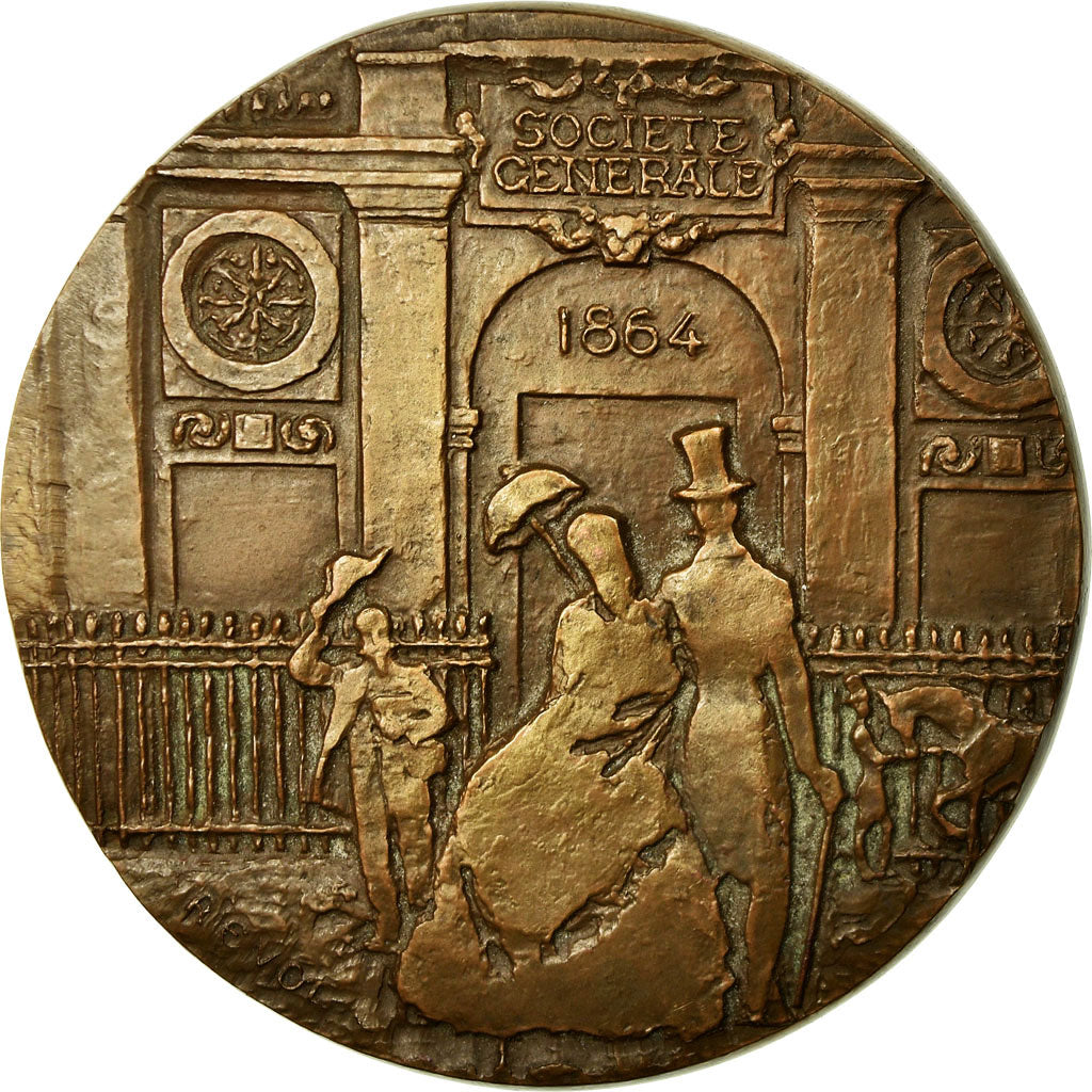 France, Medal, Banque, Société Générale, 1964, Revol, AU(55-58), Bronze