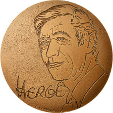 France, Medal, Les Aventures de Tintin, Hergé, 1983, C. Gondard, MS(63), Bronze
