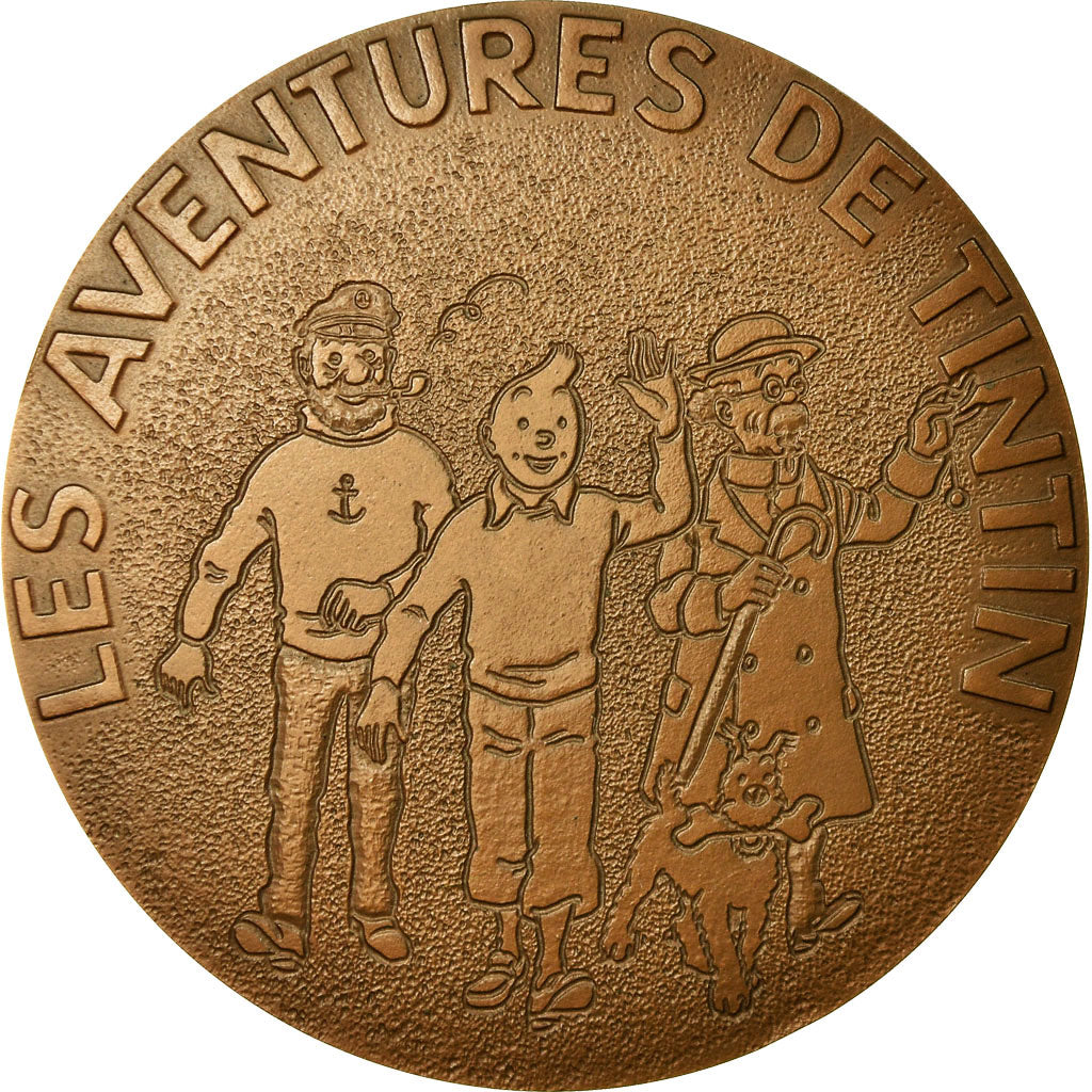 France, Medal, Les Aventures de Tintin, Hergé, 1983, C. Gondard, MS(63), Bronze