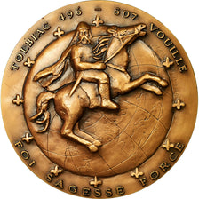França, Medal, Clovis, Fondateur de la France, Tolbiac, 1996, Lafitte, MS(63)