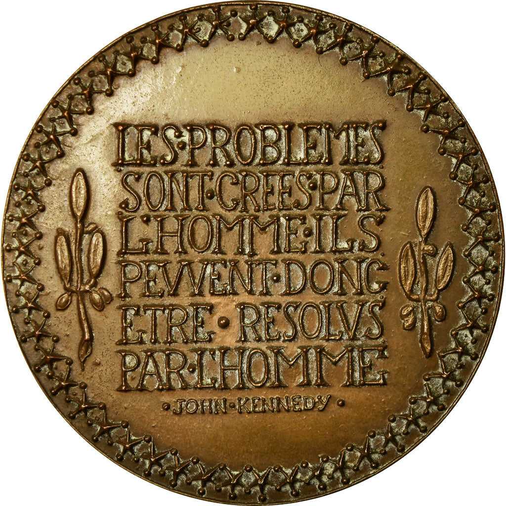 France, Medal, John Kennedy, Président des Etats-Unis d'Amérique, 1969, De