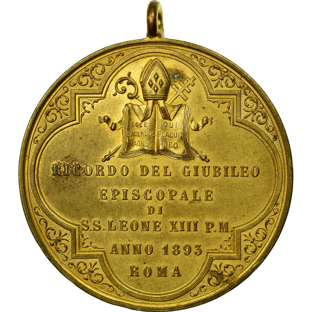 Vatican, Medal, Léon XIII, Jubilé, Rome, 1893, AU(50-53), Gilt Bronze