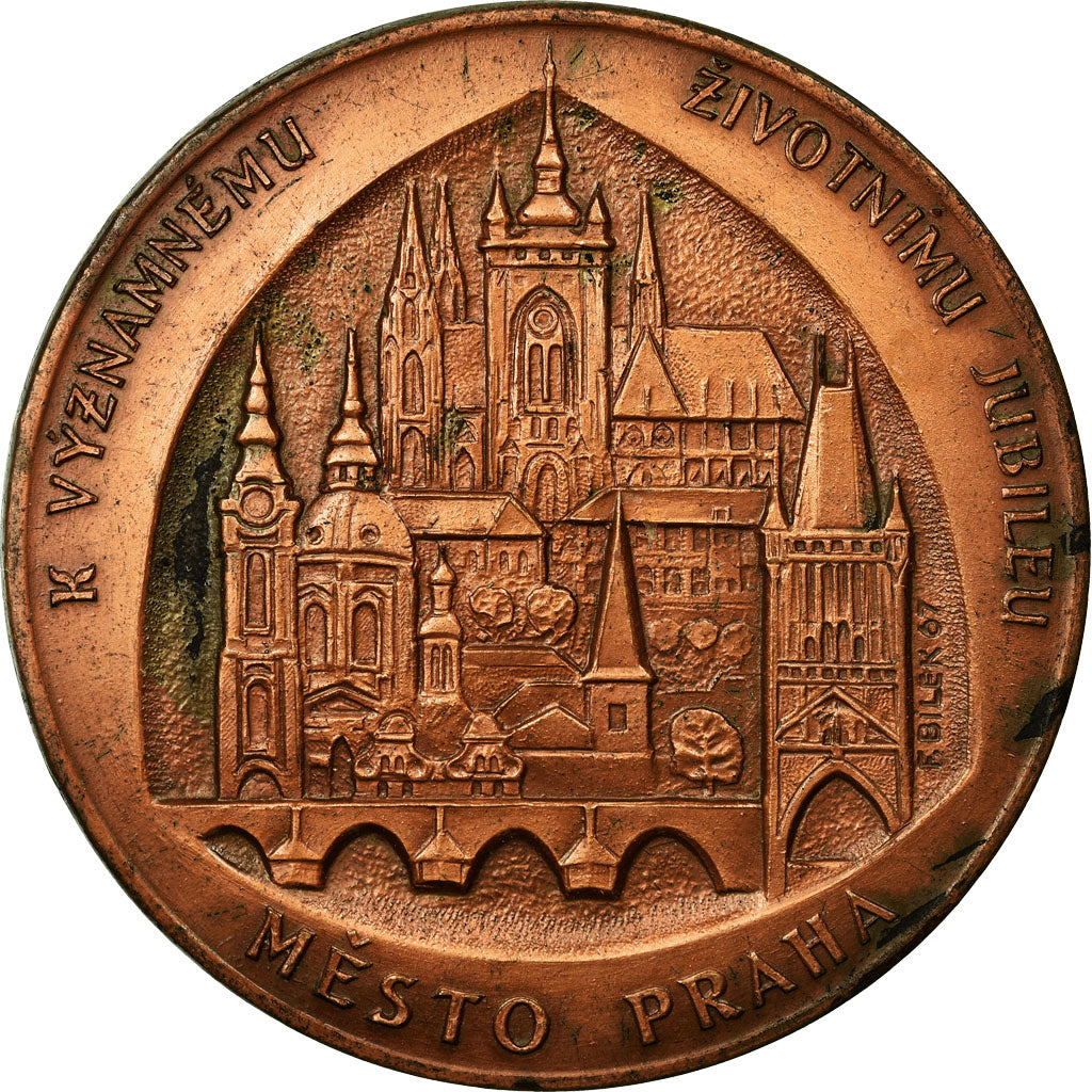 Czechoslovakia, Medal, Mesto Praha, Prague, 1967, Bilek, EF(40-45), Bronze
