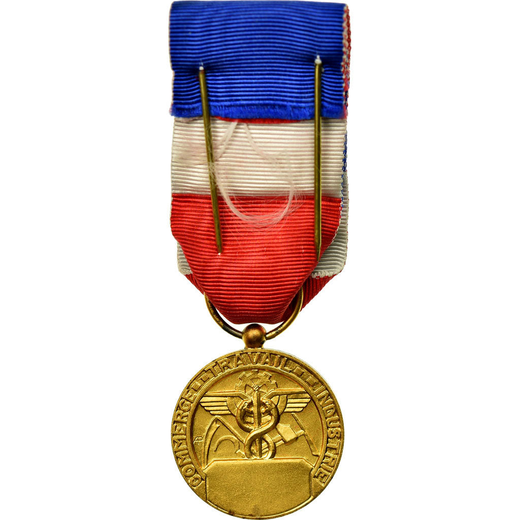 France, Industrie-Travail-Commerce, Médaille, Non circulé, Gilt Bronze, 27
