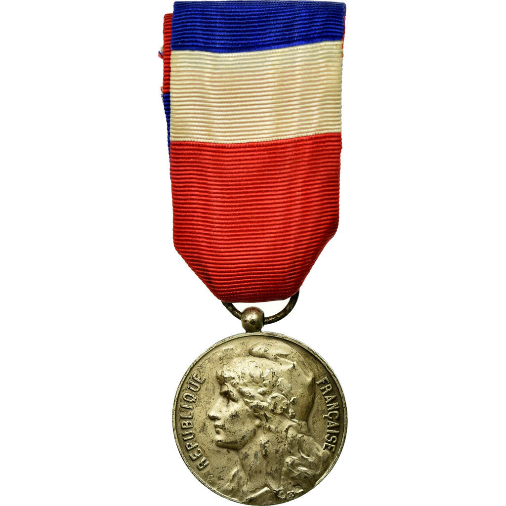 France, Industrie-Travail-Commerce, Medal, Very Good Quality, Silvered bronze