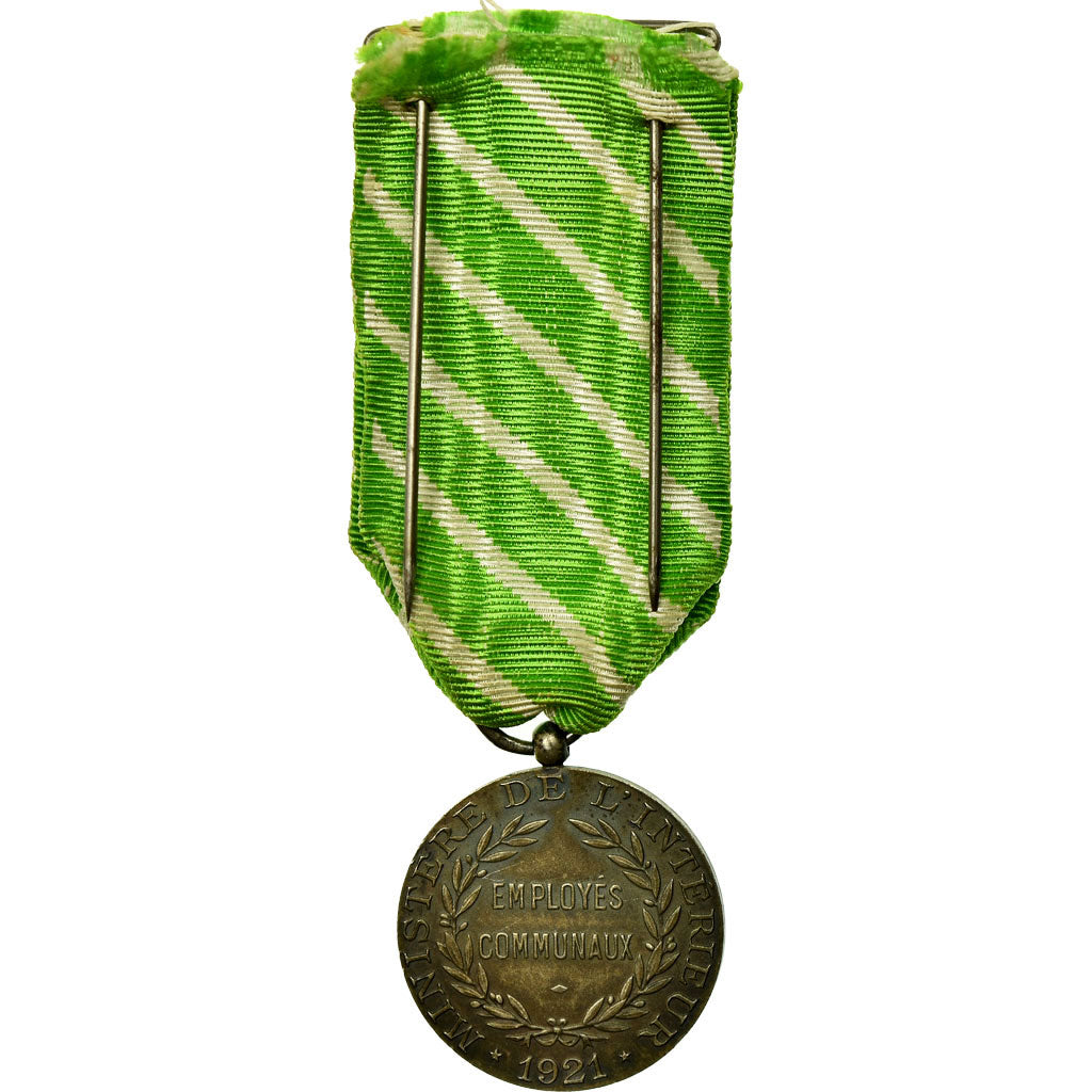 France, Ministère de l'Intérieur, Employés communaux, Médaille, 1921, Très
