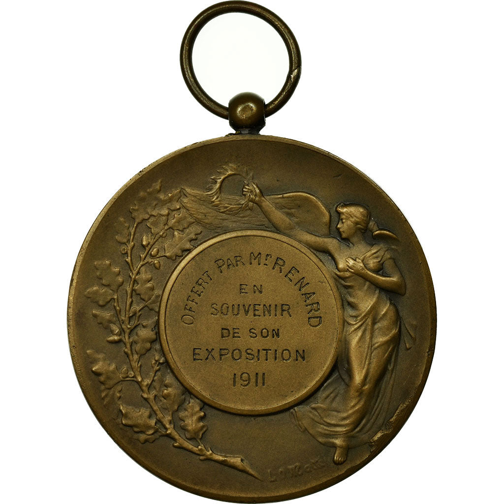 Frankrijk, Medaille, Art Nouveau, Souvenir d'Exposition, 1911, Mattei, PR