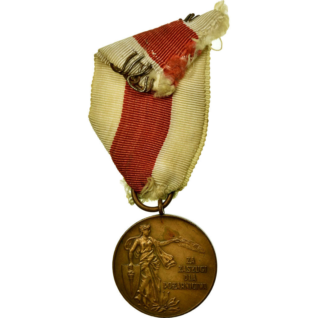 Poland, Za Zaslugi Dla Pozarnictwa, Medal, Good Quality, Bronze, 32