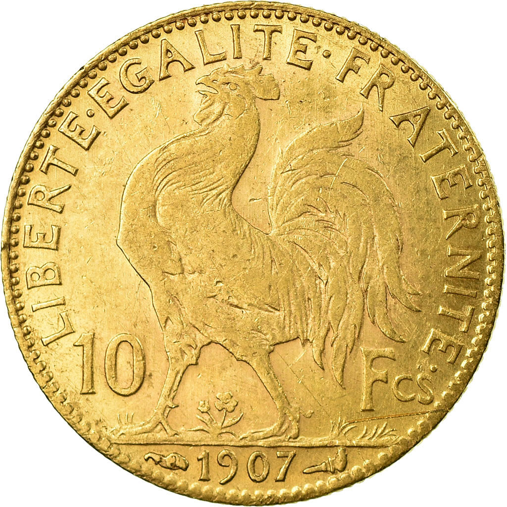 Münze, Frankreich, Marianne, 10 Francs, 1907, Paris, SS+, Gold, KM:846