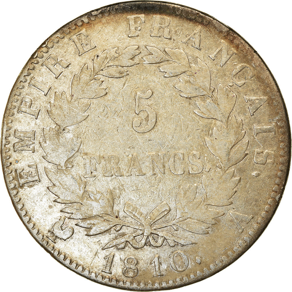 Coin, France, Napoléon I, 5 Francs, 1810, Paris, VF(20-25), Silver, KM:694.1