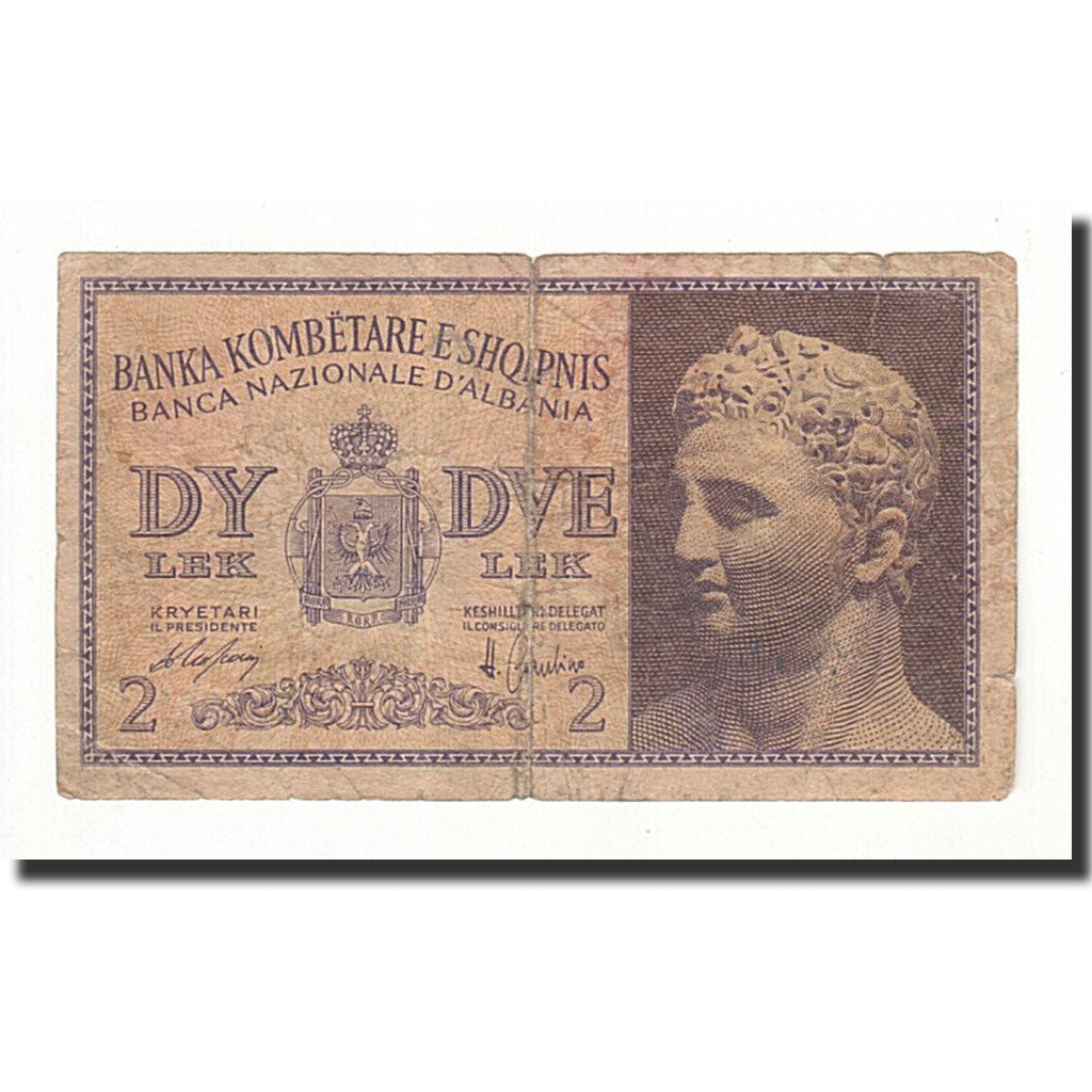 Albania, 2 Lek, 1940, KM:9, VG(8-10)
