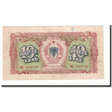 Biljet, Albanië, 10 Lekë, 1957, KM:28a, TTB