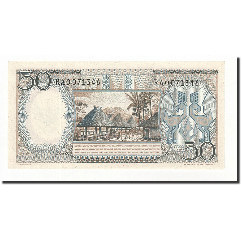 Banknote, Indonesia, 50 Rupiah, 1964, KM:96, UNC(65-70)