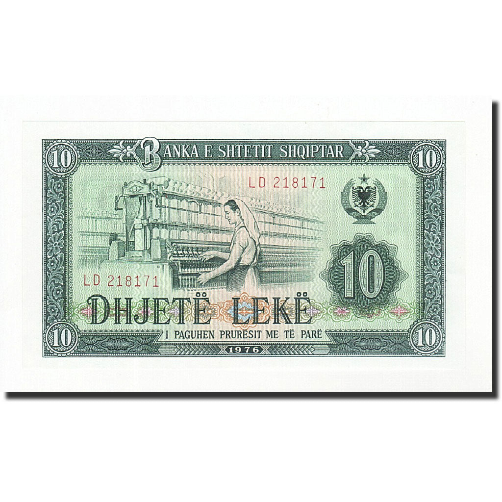 Banknote, Albania, 10 Lekë, 1976, KM:43a, UNC(65-70)