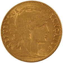 FRANCE, Marianne, 10 Francs, 1900, Paris, KM #846, AU(50-53), Gold, Gadoury...